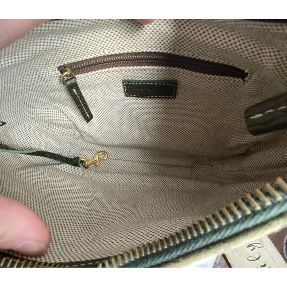 VTG Dooney & Bourke DB Monogram Small Shoulder Bag Brown Leather Crescent Hobo - Picture 14 of 16